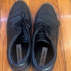 Steve Madden Black Leather Derbys